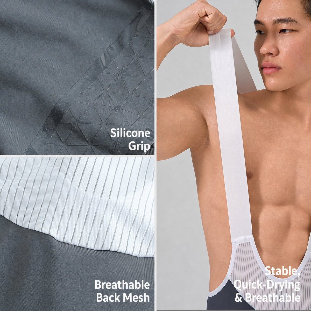 Men's Dual-Density Chamois Bib Shorts with Cooling Mesh Panels — product story image 05 of 22