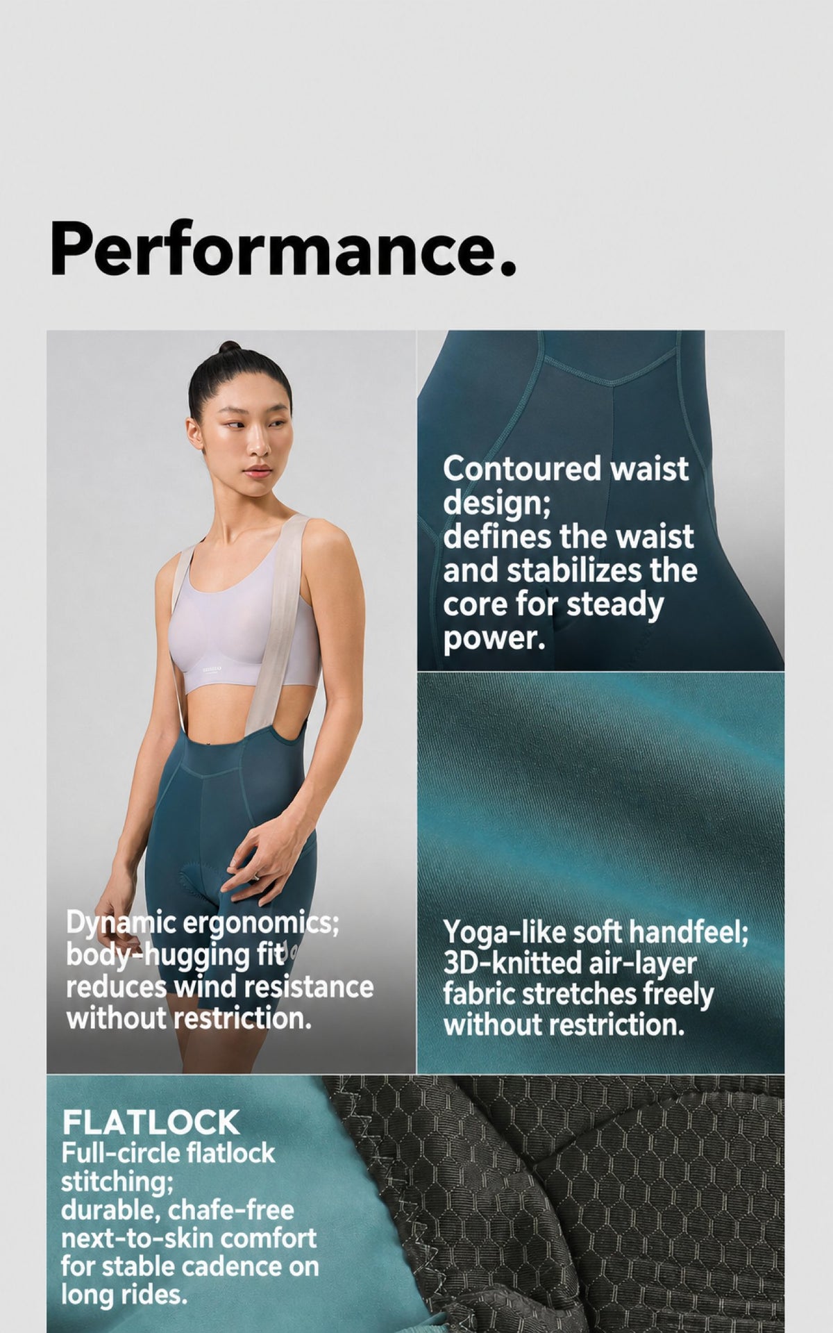 Women's 3D-Knit Breathable Summer Cycling Bib Shorts — product story image 05 of 11