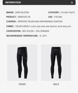 Men's Fleece-Lined Wind-Resistant Road Cycling Bib Tights — thumbnail 8 of 31