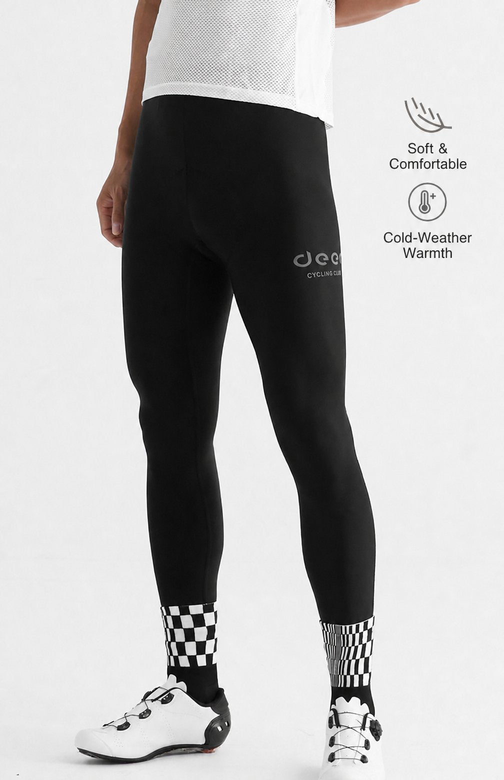 Men's Fleece-Lined Wind-Resistant Road Cycling Bib Tights — product story image 11 of 31