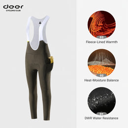 Brushed-Fleece Water-Repellent Women's Cycling Bib Tights — 5 Options