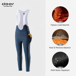 Brushed-Fleece Water-Repellent Women's Cycling Bib Tights — 5 Options