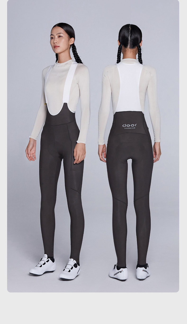 Brushed-Fleece Water-Repellent Women's Cycling Bib Tights — 5 Options