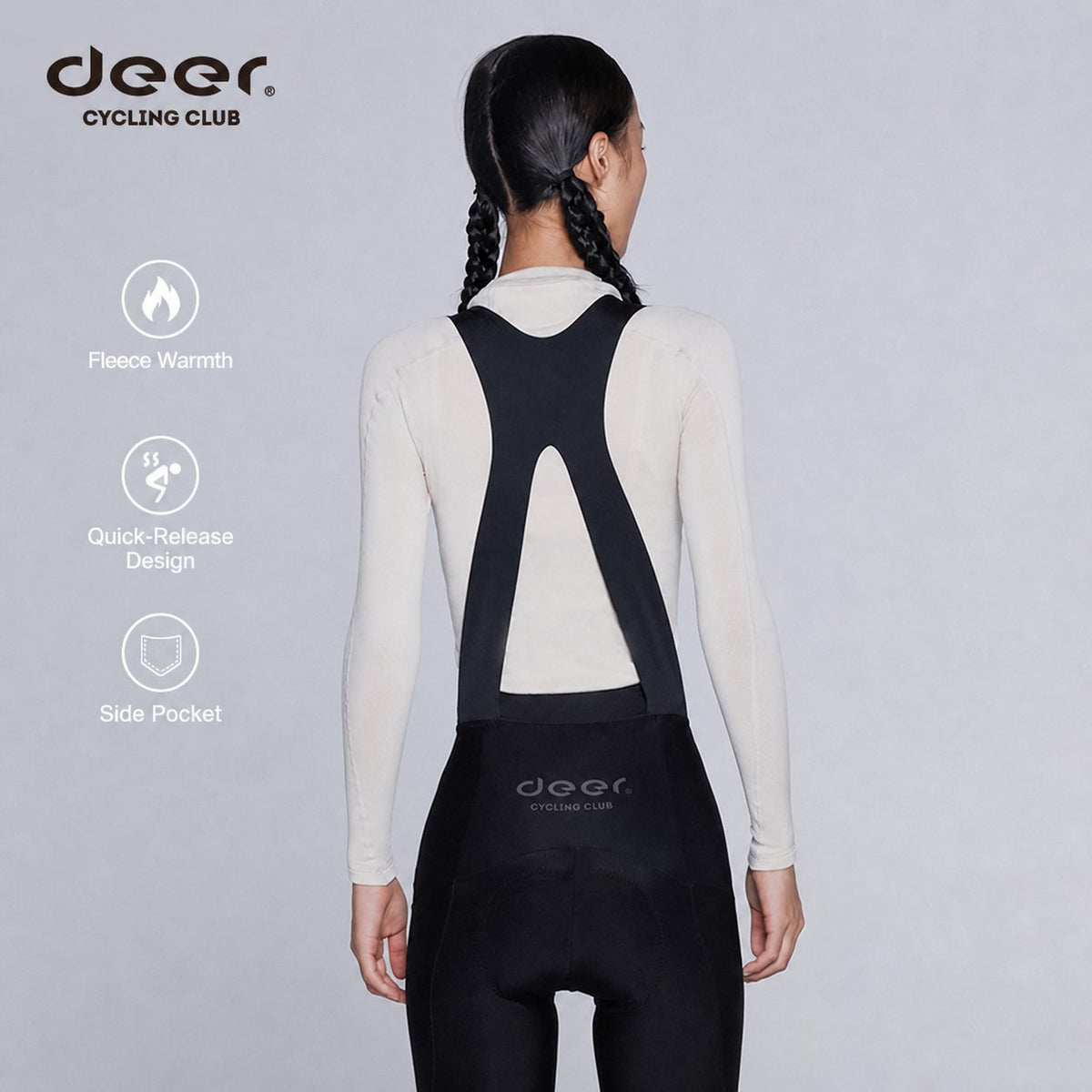Women's Quick-Release Fleece-Lined Fall/Winter Cycling Bib Tights — product story image 01 of 26