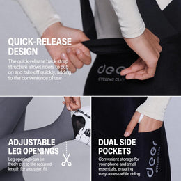 Women's Quick-Release Fleece-Lined Fall/Winter Cycling Bib Tights — thumbnail 4 of 26