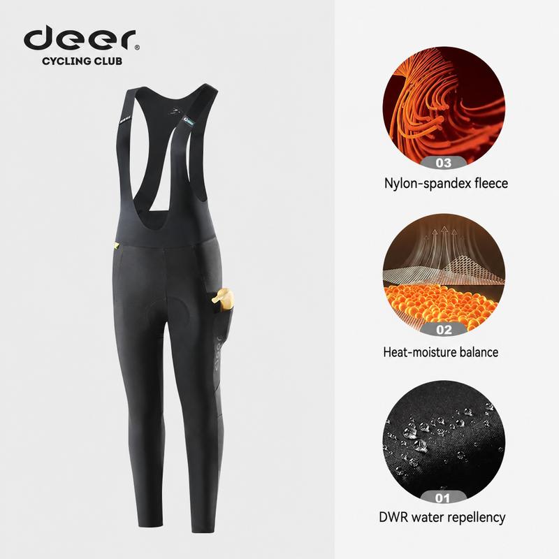 Women's Quick-Release Fleece-Lined Fall/Winter Cycling Bib Tights — product story image 06 of 26