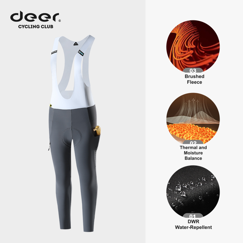 Women's Quick-Release Fleece-Lined Fall/Winter Cycling Bib Tights — product story image 07 of 26