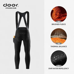 Men's Quick-Release Fleece-Lined Cold-Weather Cycling Bib Tights — thumbnail 6 of 29