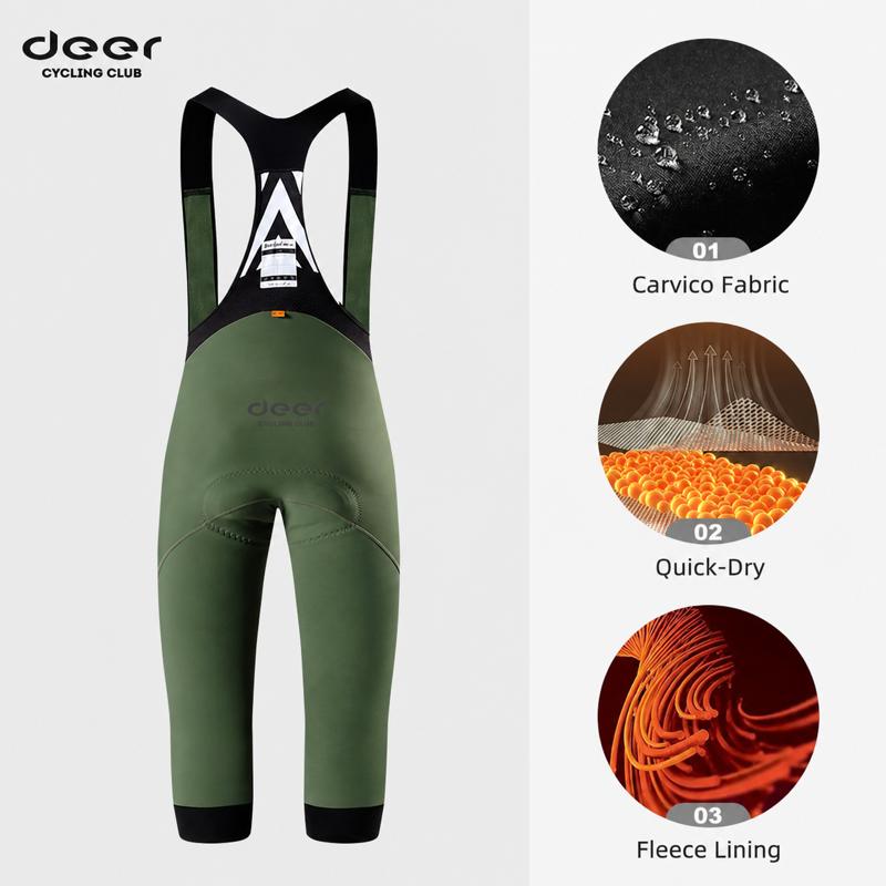 Women's Wind-Resistant Brushed Three-Quarter Cycling Bib Tights — product story image 08 of 43