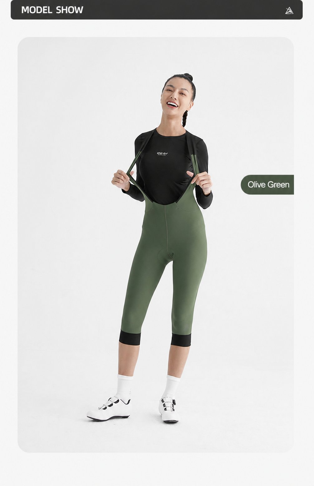 Women's Wind-Resistant Brushed Three-Quarter Cycling Bib Tights — product story image 33 of 43