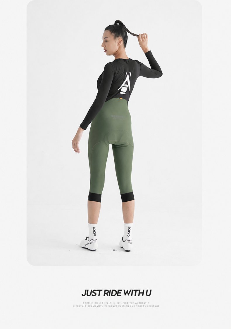 Women's Wind-Resistant Brushed Three-Quarter Cycling Bib Tights — product story image 36 of 43