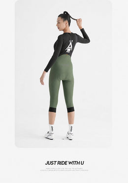 Women's Wind-Resistant Brushed Three-Quarter Cycling Bib Tights — thumbnail 36 of 43