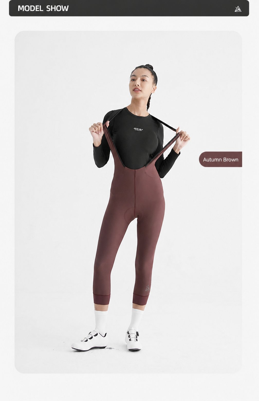 Women's Wind-Resistant Brushed Three-Quarter Cycling Bib Tights — product story image 38 of 43