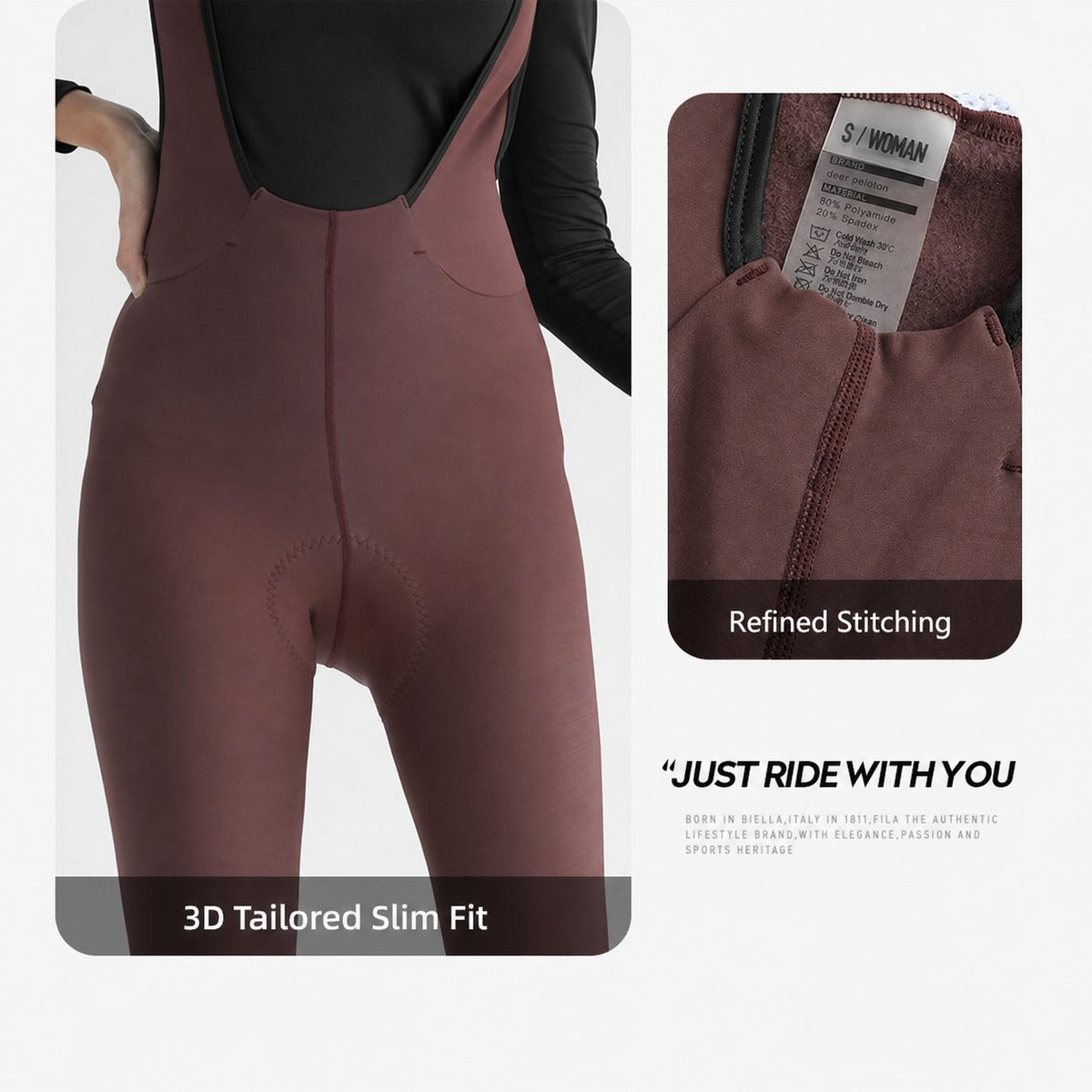 Women's Wind-Resistant Brushed Three-Quarter Cycling Bib Tights — product story image 39 of 43
