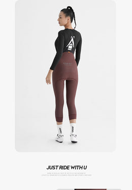 Women's Wind-Resistant Brushed Three-Quarter Cycling Bib Tights — thumbnail 40 of 43