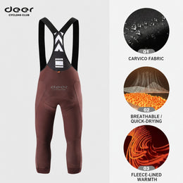 Men's Wind-Resistant Brushed Three-Quarter Cycling Bib Tights — thumbnail 6 of 40