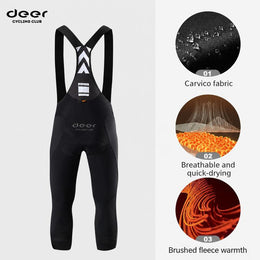 Men's Wind-Resistant Brushed Three-Quarter Cycling Bib Tights — thumbnail 7 of 40