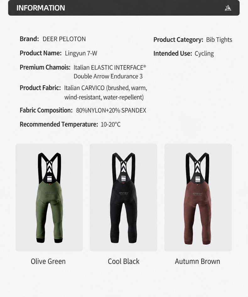 Men's Wind-Resistant Brushed Three-Quarter Cycling Bib Tights — product story image 11 of 40