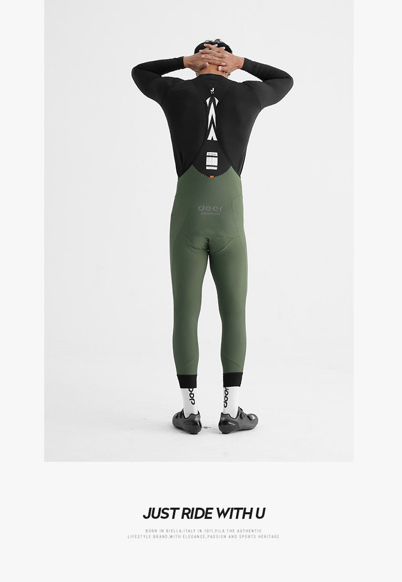 Men's Wind-Resistant Brushed Three-Quarter Cycling Bib Tights — product story image 33 of 40
