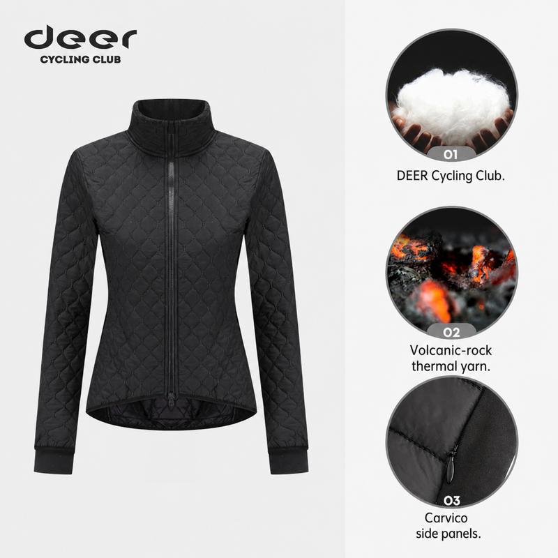 Women's Aerogel-Insulated Fleece-Collar Road Cycling Jacket — product story image 02 of 26